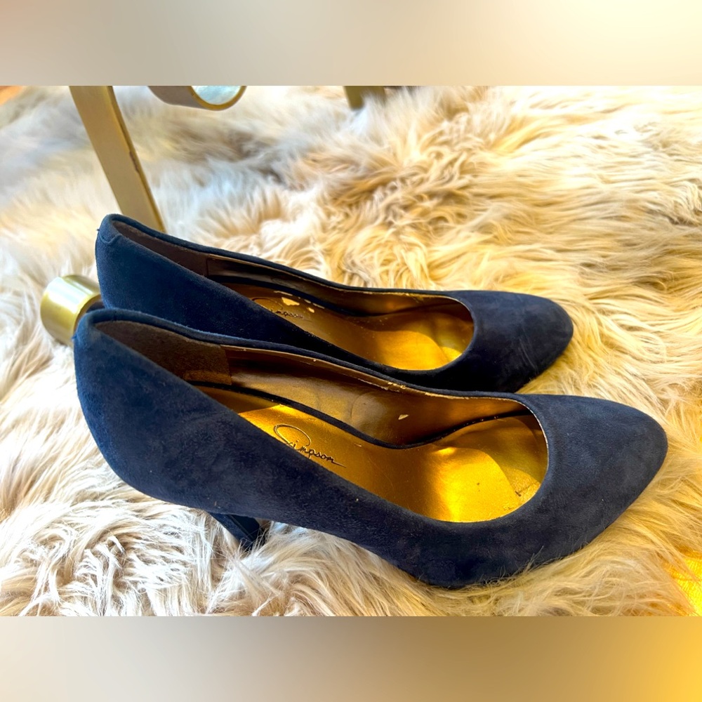 Jessica Simpson NEW blue suede heels size 8